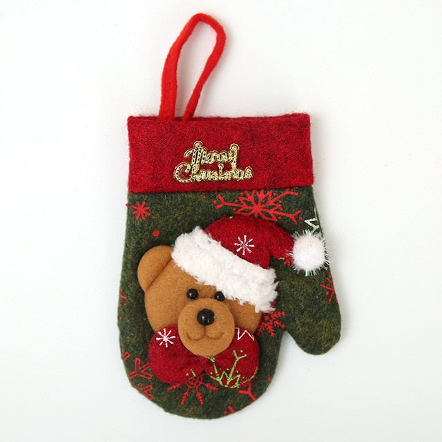 Santa Hat Reindeer Christmas New Year Pocket Fork Knife Cutlery Holder Bag Home Party Table Dinner Decoration Tableware 62253