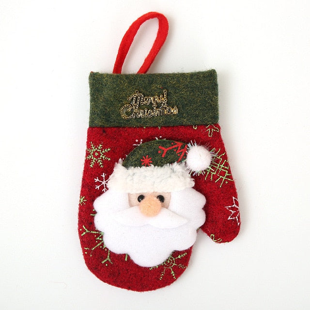 Santa Hat Reindeer Christmas New Year Pocket Fork Knife Cutlery Holder Bag Home Party Table Dinner Decoration Tableware 62253