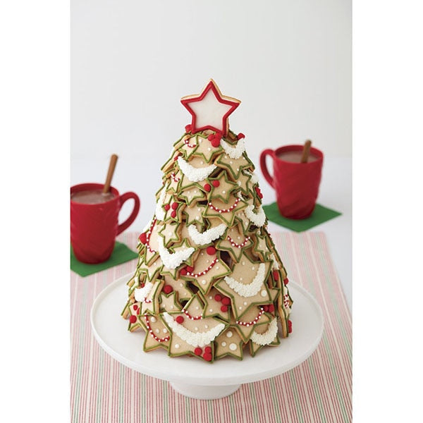 6Pcs/set Christmas Tree Cookie Cutter Stars Shape Fondant Cake Biscuit Cutter Mold 3D Cake Decorating Tools baking tool