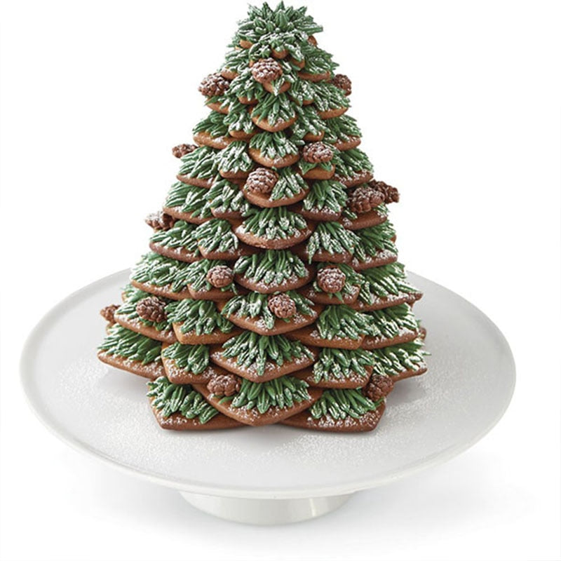 6Pcs/set Christmas Tree Cookie Cutter Stars Shape Fondant Cake Biscuit Cutter Mold 3D Cake Decorating Tools baking tool