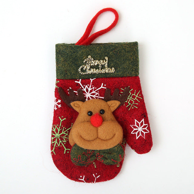 Santa Hat Reindeer Christmas New Year Pocket Fork Knife Cutlery Holder Bag Home Party Table Dinner Decoration Tableware 62253